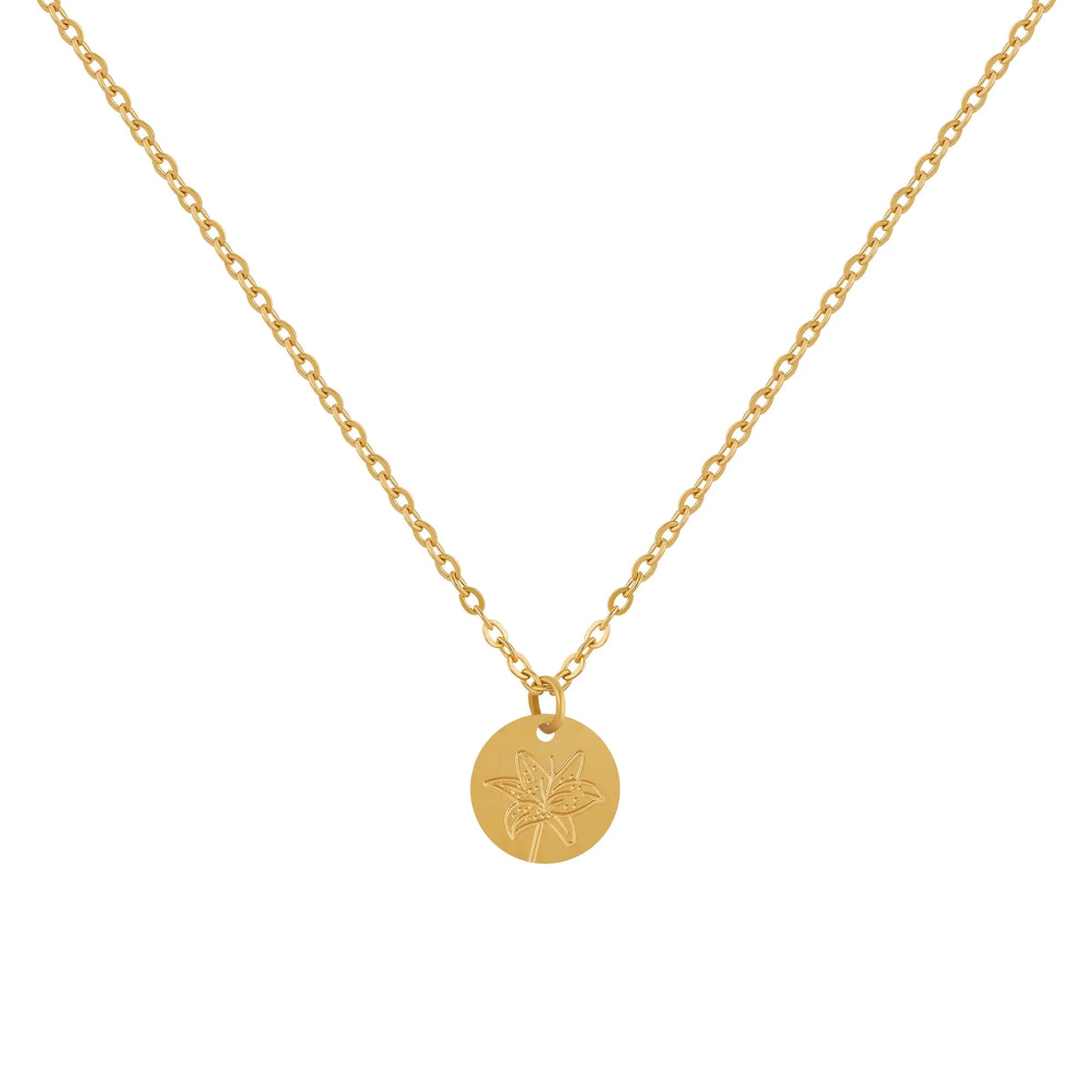 Birth Flower Pendant Necklace