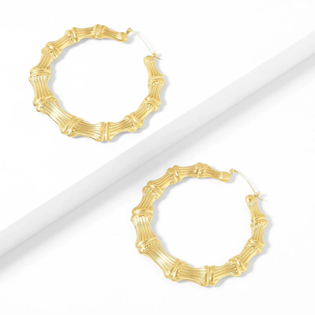 Bamboo Hoop Earrings