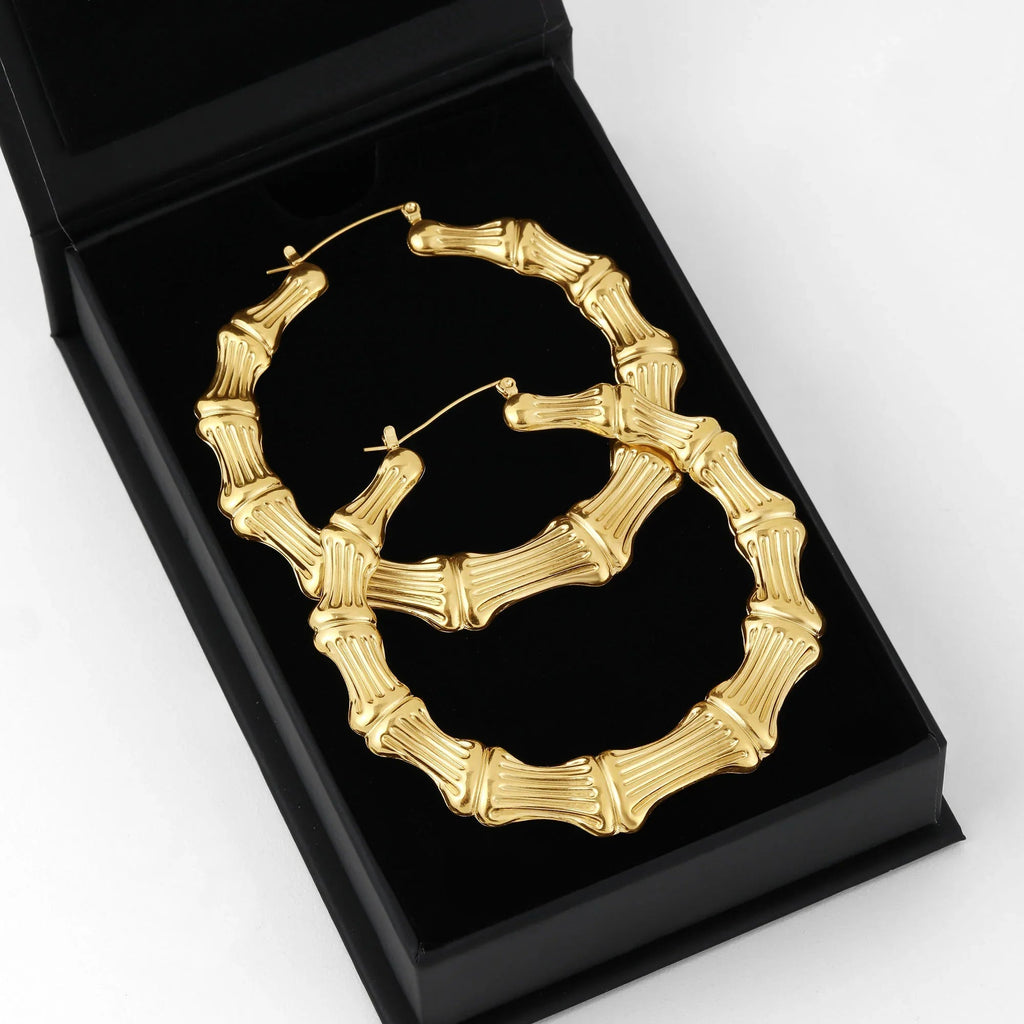 Bamboo Hoop Earrings