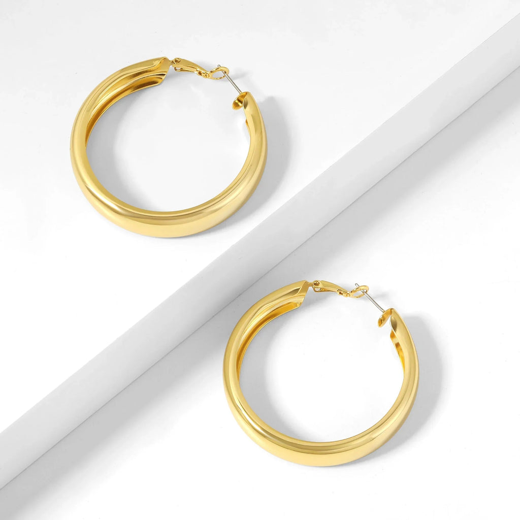 Chunky Hollow Hoop Earrings