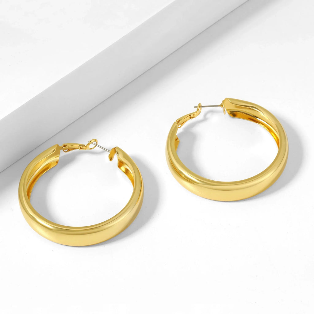 Chunky Hollow Hoop Earrings