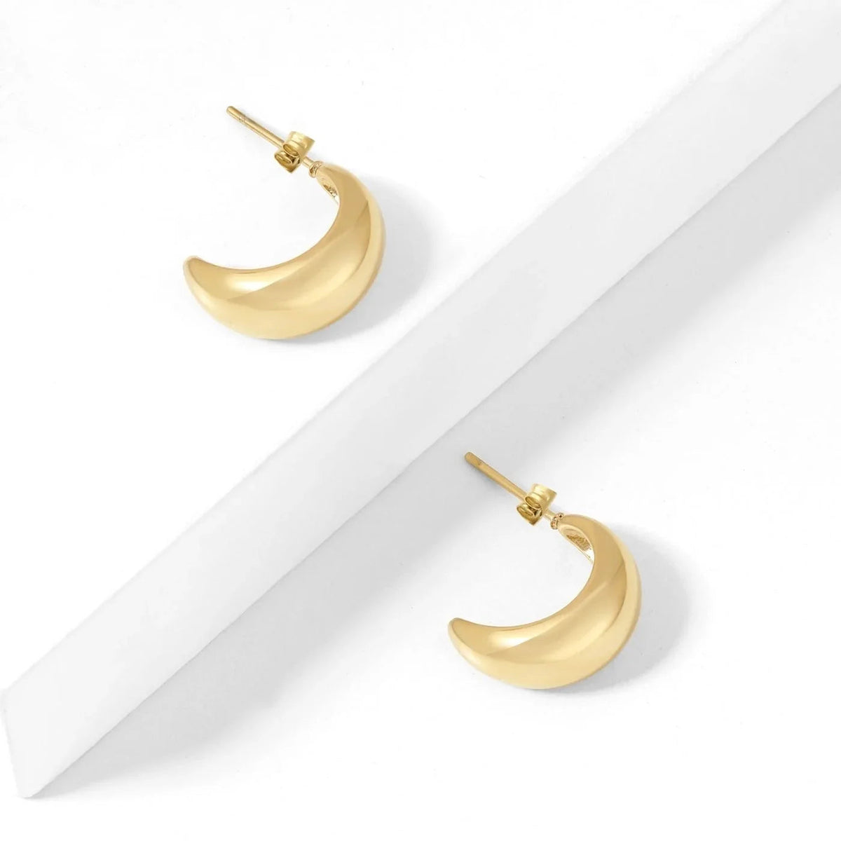 Bold Crescent Stud Earrings