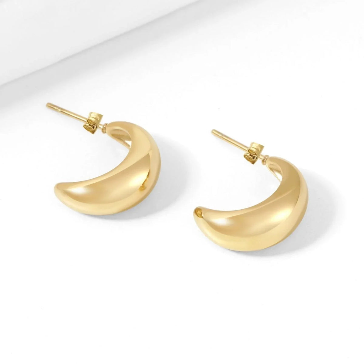 Bold Crescent Stud Earrings