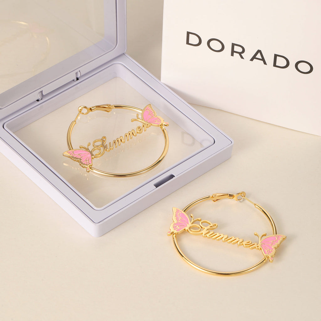 Butterfly Name Hoops