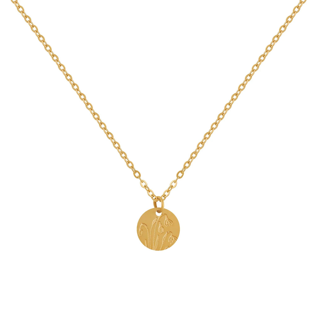 Birth Flower Pendant Necklace