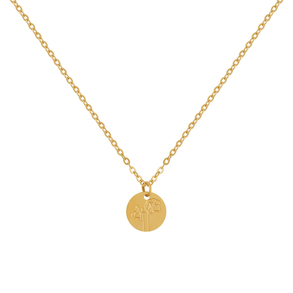 Birth Flower Pendant Necklace