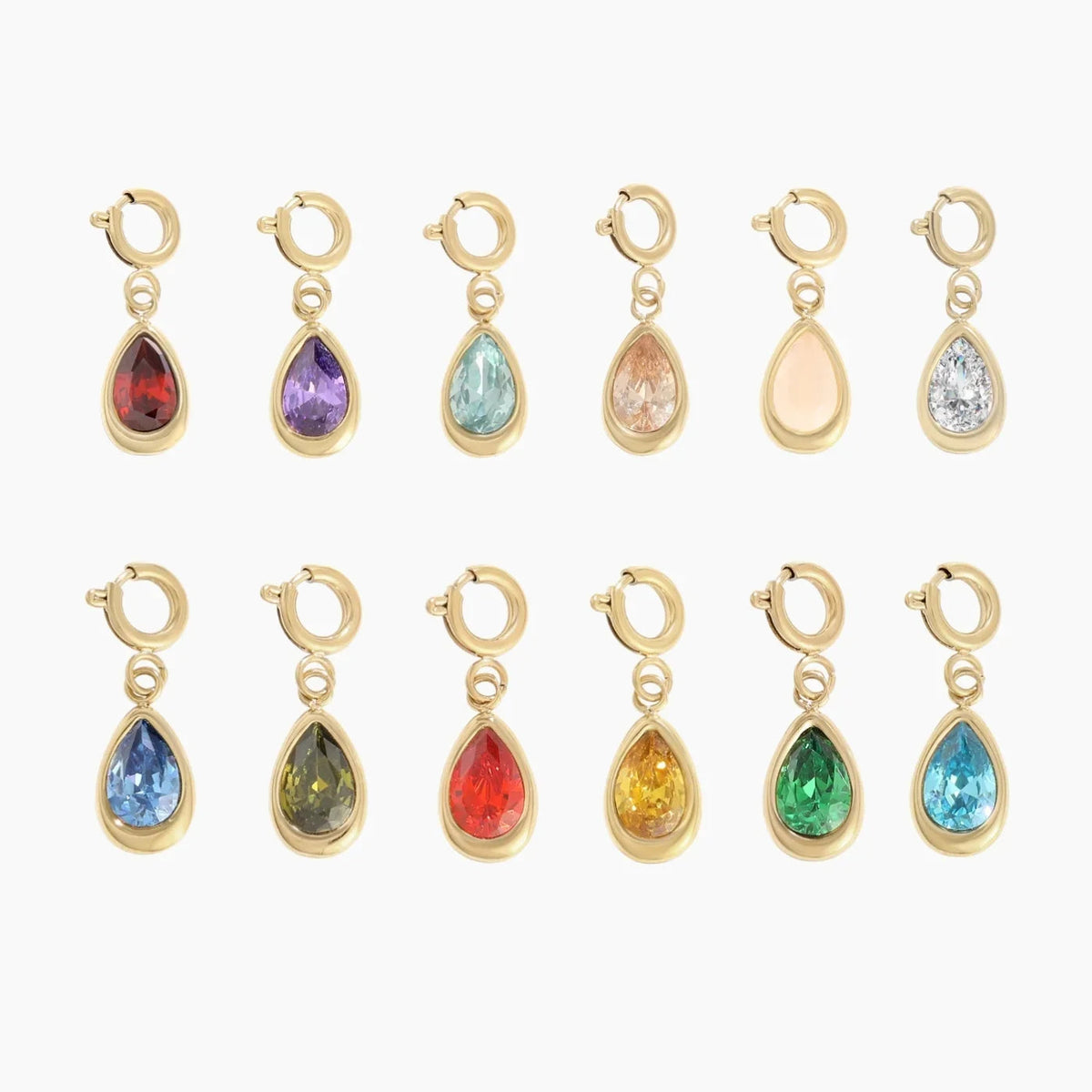 Birthstone Teardrop Charm