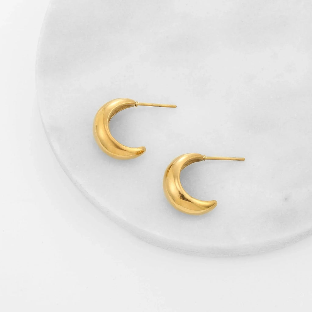 Bold Crescent Stud Earrings