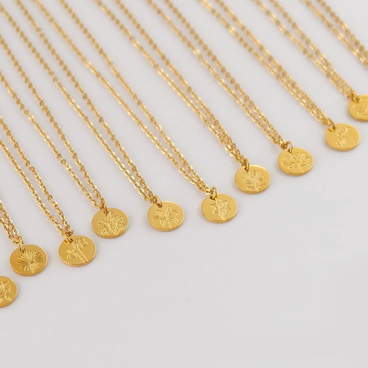Birth Flower Pendant Necklace