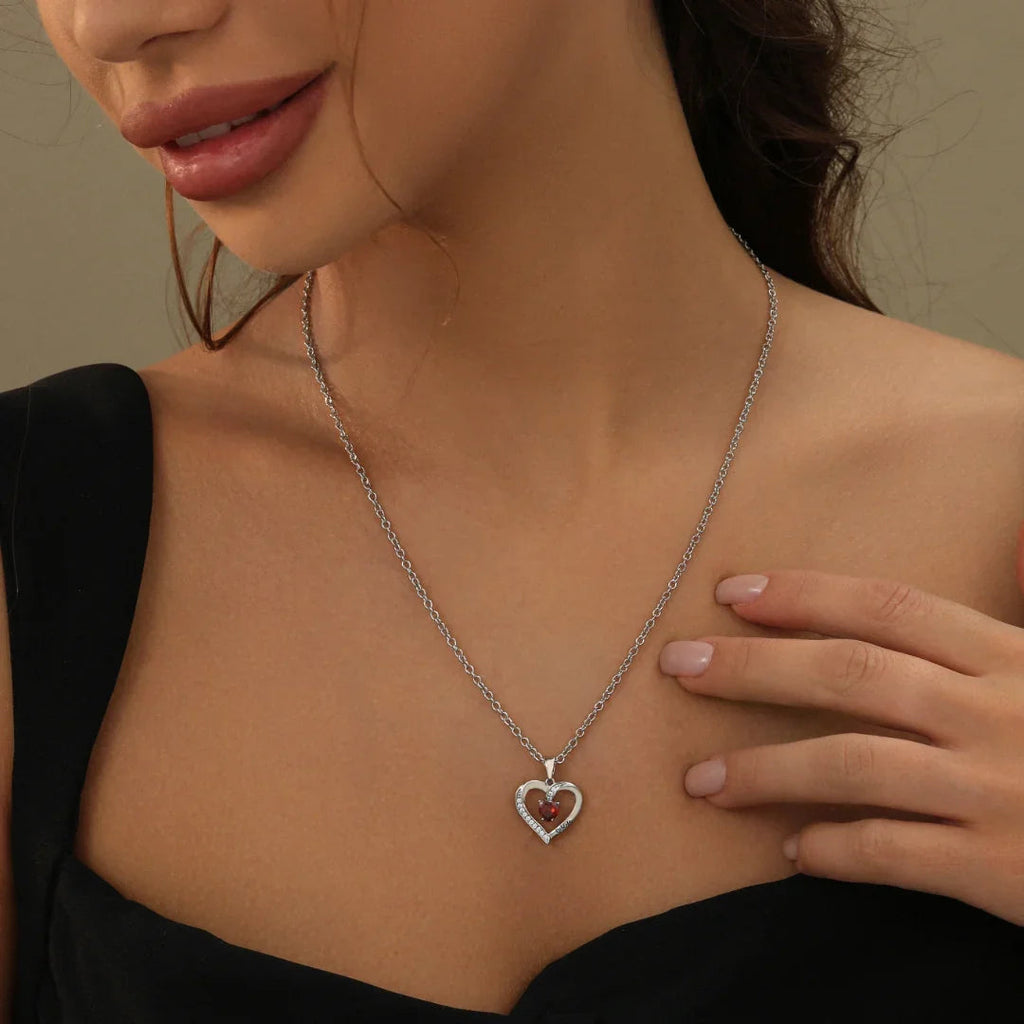 Birthstone Heart Shape Necklace