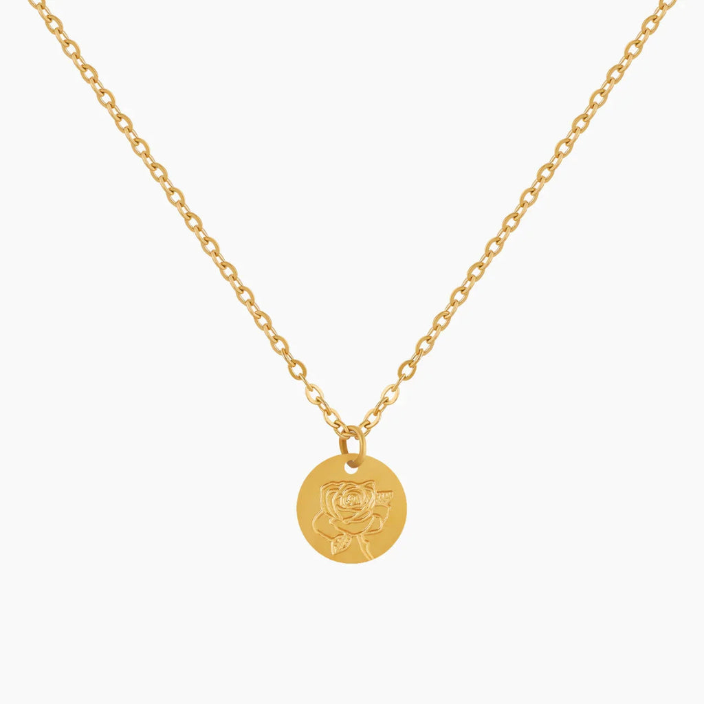 Birth Flower Pendant Necklace