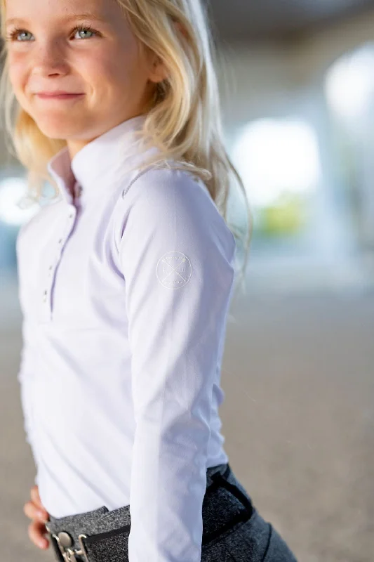 Weekend Deals That Sparkle Children's Devon Long Sleeve Competition Top White