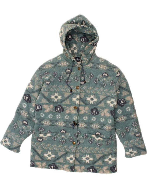 Can't Beat AMERICAN PLACE Womens Oversized Hooded Fleece Jacket UK 10 Small Blue