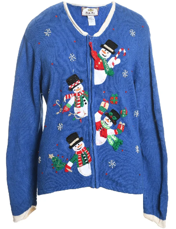 Weekend Offers That Sizzle Snowman Christmas Cardigan - M