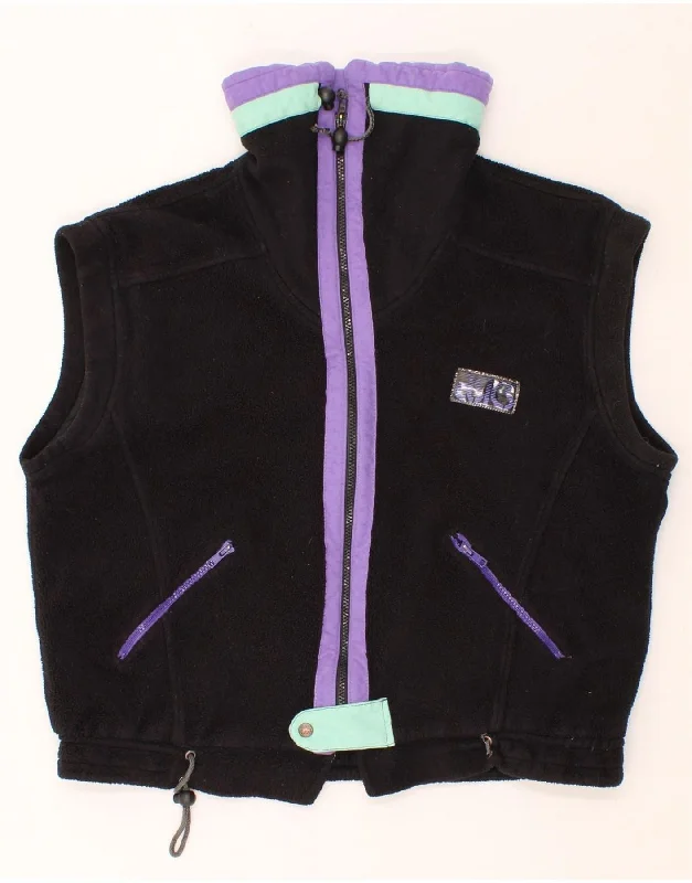 New Deal ASICS Womens Polartec Fleece Gilet UK 16 Large Black Polyester