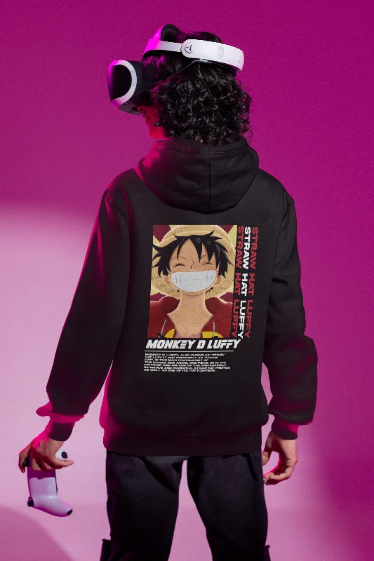 Crazy Deal The Pirate King- Monkey D Luffy- (Double Sided Print): Anime: WINTER HOODIES Crazy Deal The Pirate King- Monkey D Luffy- (Double Sided Print): Anime: WINTER HOODIES