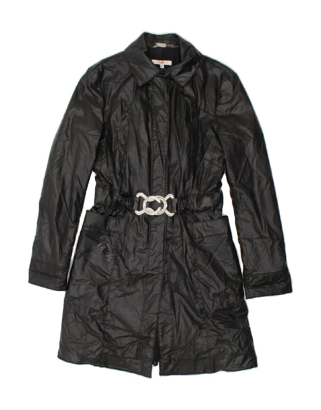 Weekend Deals That Dazzle VERSACE Womens Trench Coat UK 16 Large Black Cotton