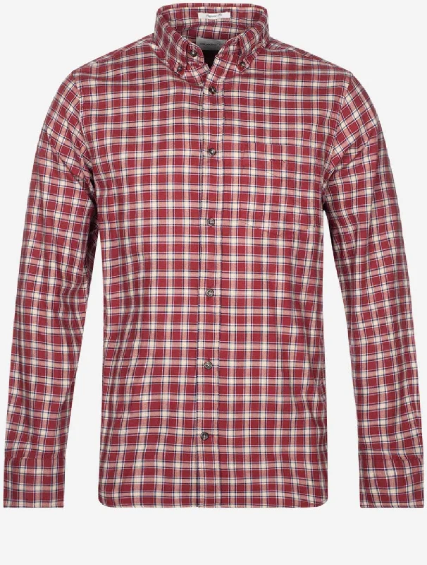 Final Offer Regular Micro Tartan Flannel Shirt Plumped Red
