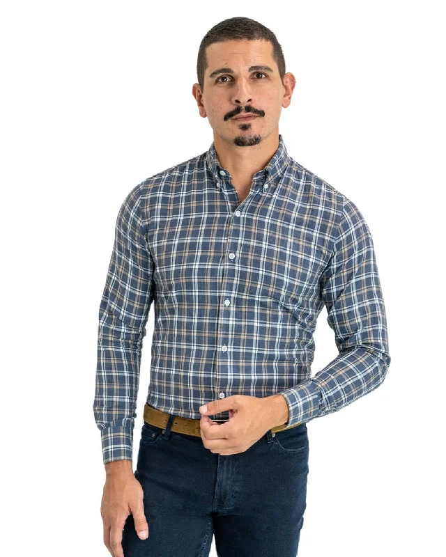 Major Deal Blue Cotton Flannel Plaid Button Down Shirt