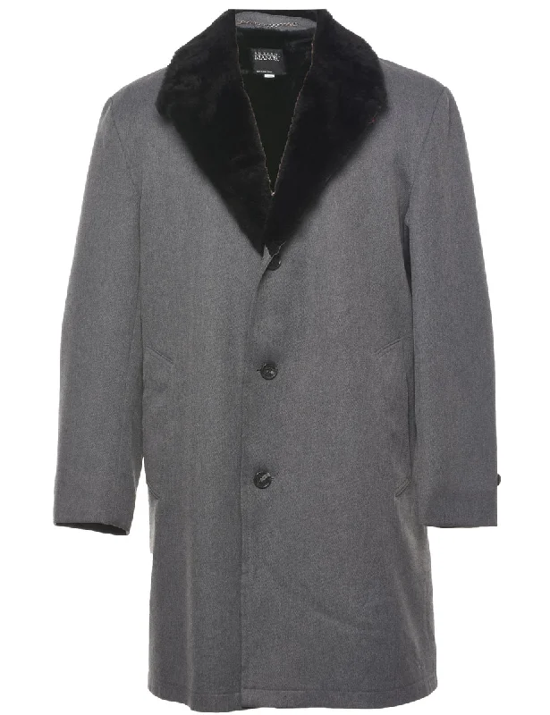 Weekend Deals to Make You Smile Single Breasted Fur Collar Coat - XL