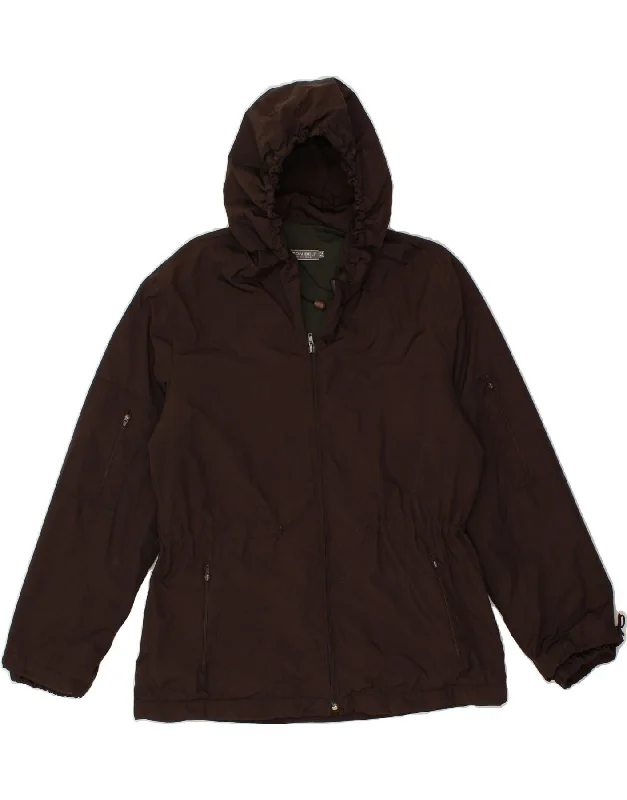 Weekend Savings Bonanza COTTON BELT Womens Hooded Rain Jacket IT 42 Medium Brown Polyamide Weekend Savings Bonanza COTTON BELT Womens Hooded Rain Jacket IT 42 Medium Brown Polyamide