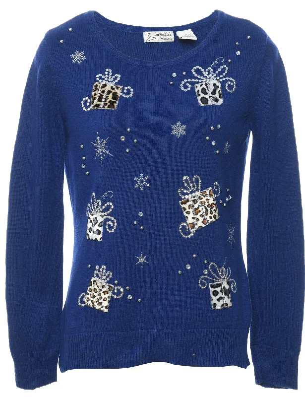 Unmissable Offer Snowfall Design Christmas Jumper - S