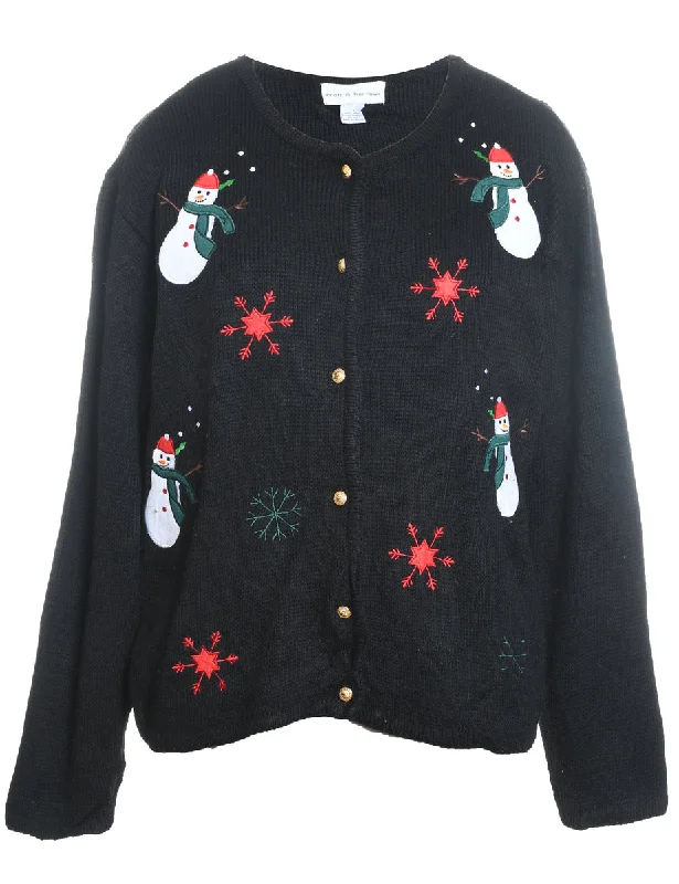 Big Savings Snowman Christmas Cardigan - S