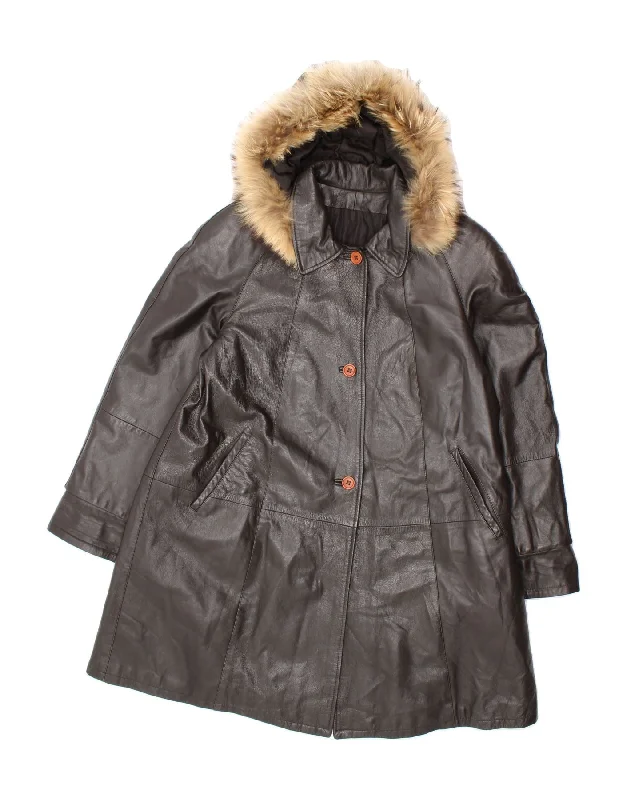Weekend Specials to Celebrate VINTAGE Womens Hooded Leather Coat IT 44 Medium Black Leather Weekend Specials to Celebrate VINTAGE Womens Hooded Leather Coat IT 44 Medium Black Leather