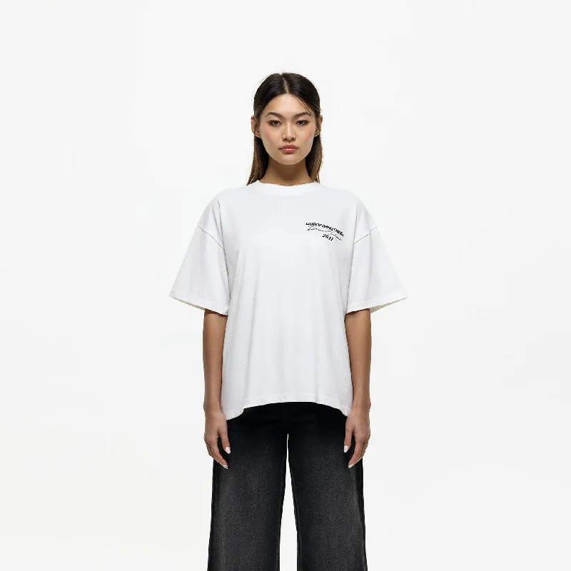 Hurry In Oversized Dream Forever White T-shirt (Final Sale)