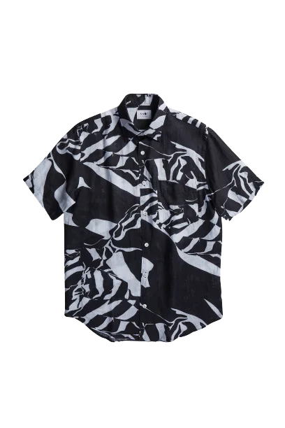 Big Deal NN07 Errico Short Sleeve Shirt Black Print