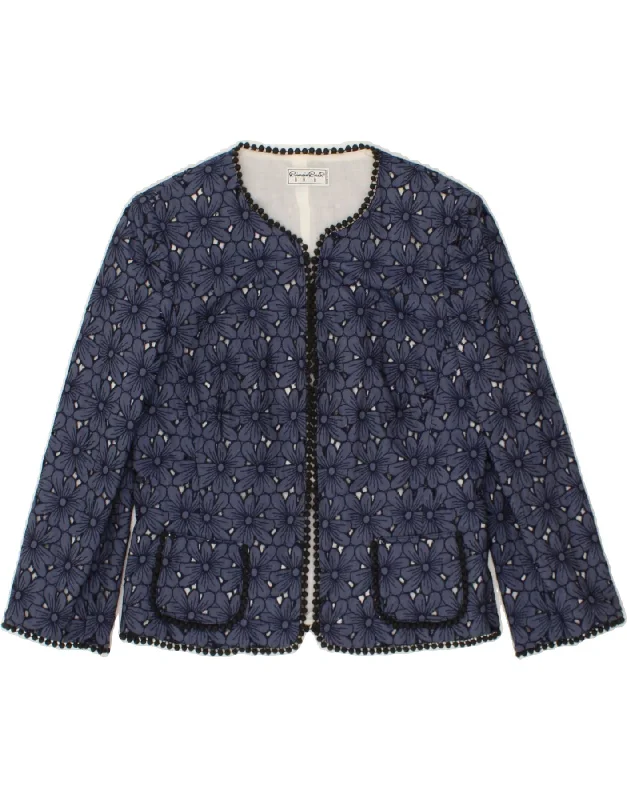 Weekend Wonders Await! GIORGIO GRATI Womens 3/4 Sleeve Blazer Jacket IT 44 Medium Navy Blue Weekend Wonders Await! GIORGIO GRATI Womens 3/4 Sleeve Blazer Jacket IT 44 Medium Navy Blue