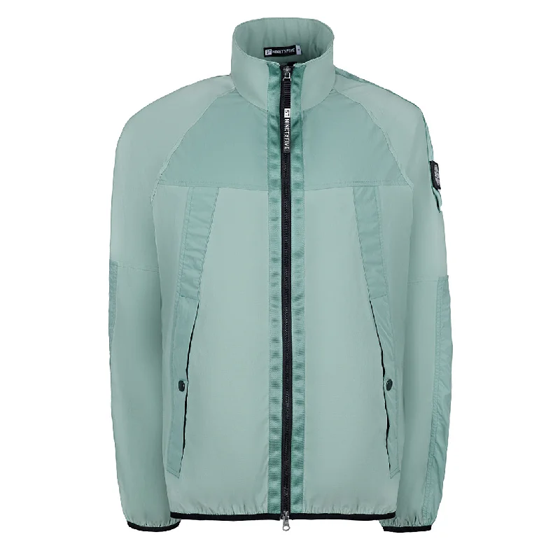 Special Price ST95 4 Way Stretch Zip Through Mid Green
