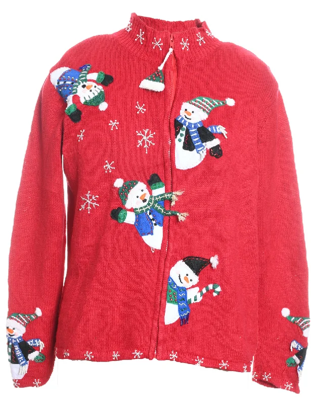 Bargain Alert Snowman Christmas Cardigan - S