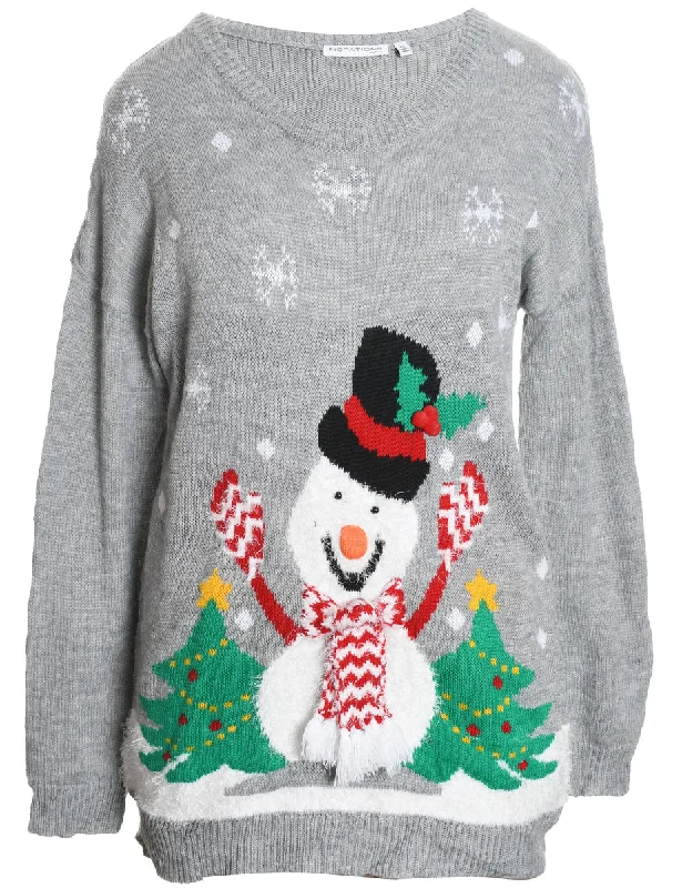 Reduced Rates Snowman Christmas Jumper - L