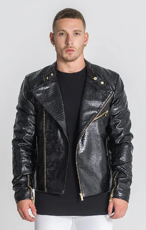 Weekend Discounts to Grab Black Legacy Textured Biker Jacket