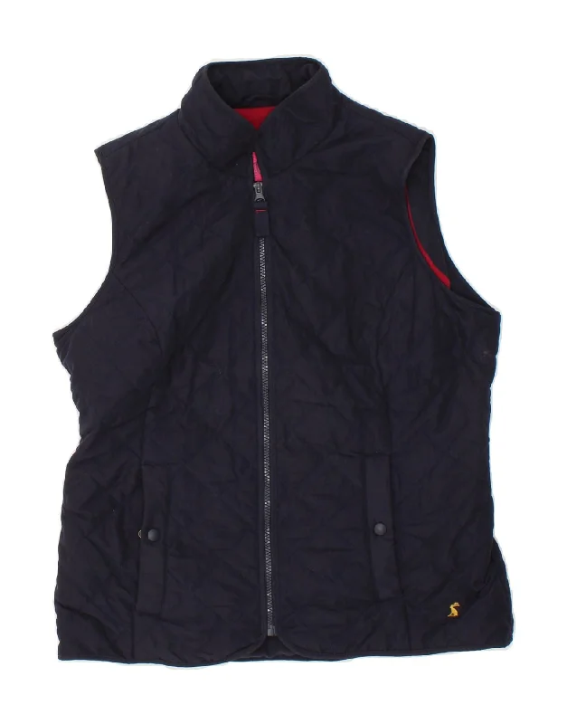 Bargain Alert JOULES Womens Quilted Gilet UK 14 Large  Navy Blue Polyester