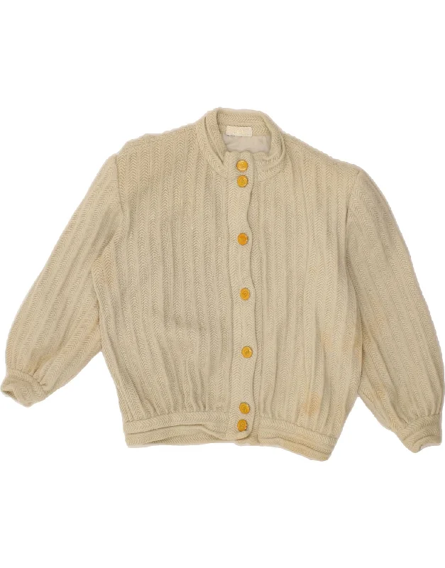 Weekend Savings Galore VINTAGE Womens Bomber Jacket EU 46 XL Beige Herringbone