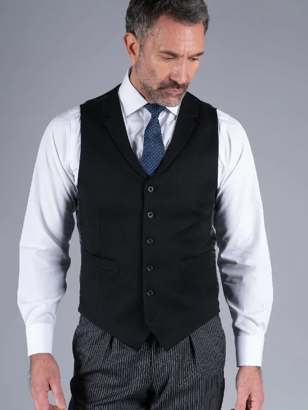 Weekend Specials to Indulge In Single Breasted Morning Waistcoat - Black
