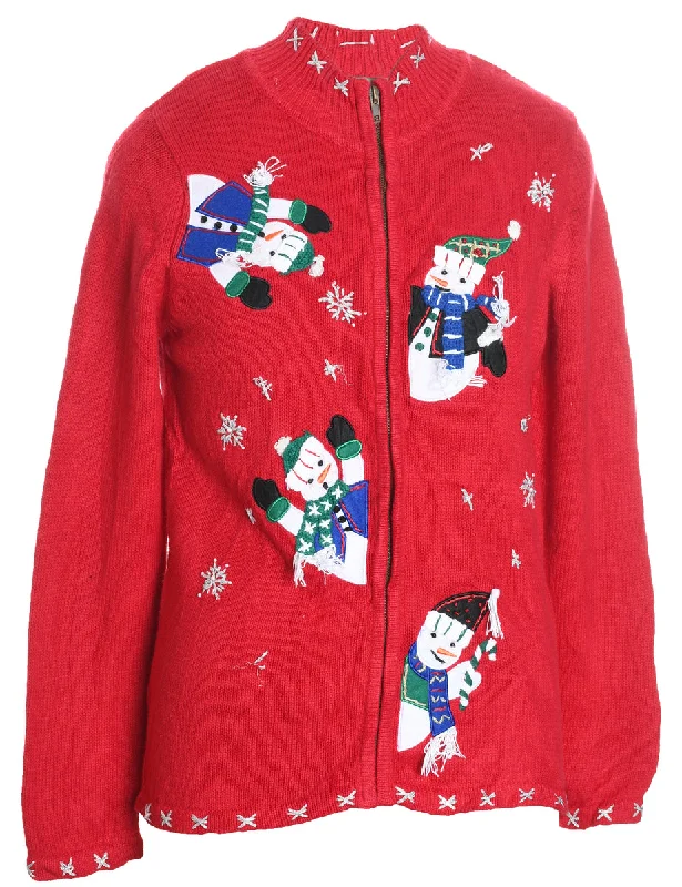 Weekend Deals That Amaze Snowman Christmas Cardigan - M