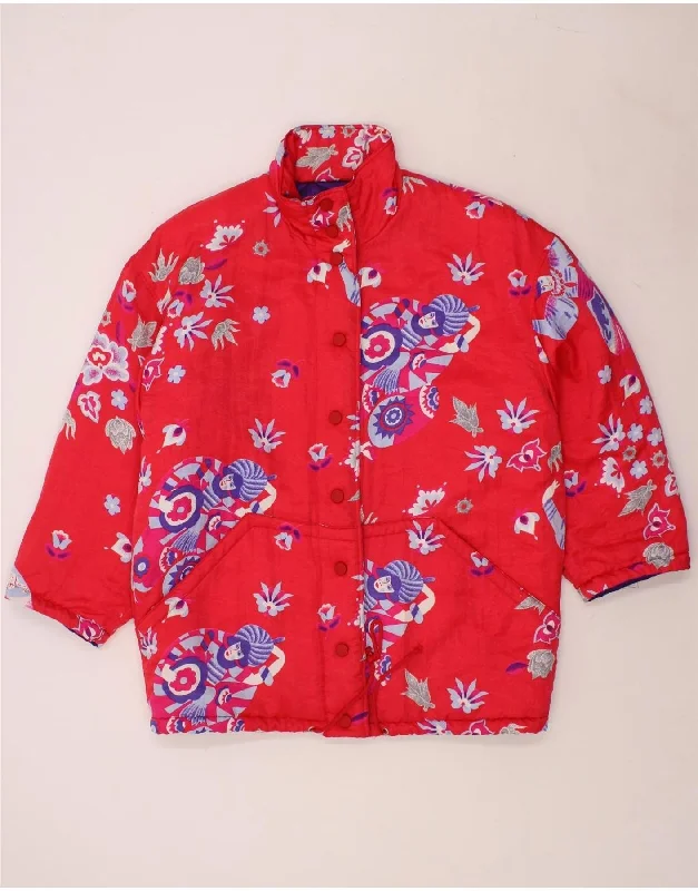 Reduced Rates MOUCHE Womens Oversized Graphic Windbreaker Coat UK 12 Medium Red Floral Reduced Rates MOUCHE Womens Oversized Graphic Windbreaker Coat UK 12 Medium Red Floral