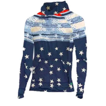 Midnight Sale Men's USA Sublimation Long Sleeve Hooded Rash Guard