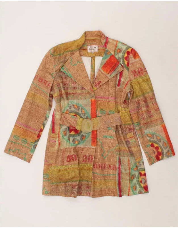 Shop Now VINTAGE Womens Overcoat EU 38 Medium Beige Patchwork