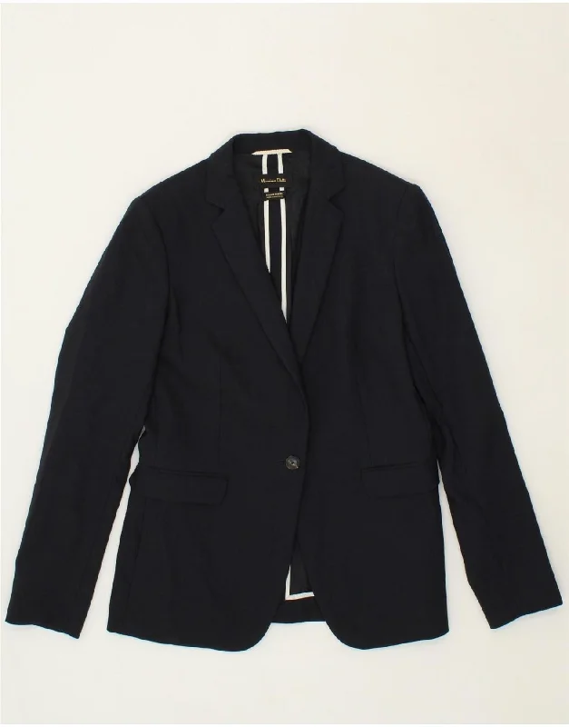 Weekend Savings Bonanza MASSIMO DUTTI Womens 1 Button Blazer Jacket EU 40 Medium Navy Blue Weekend Savings Bonanza MASSIMO DUTTI Womens 1 Button Blazer Jacket EU 40 Medium Navy Blue