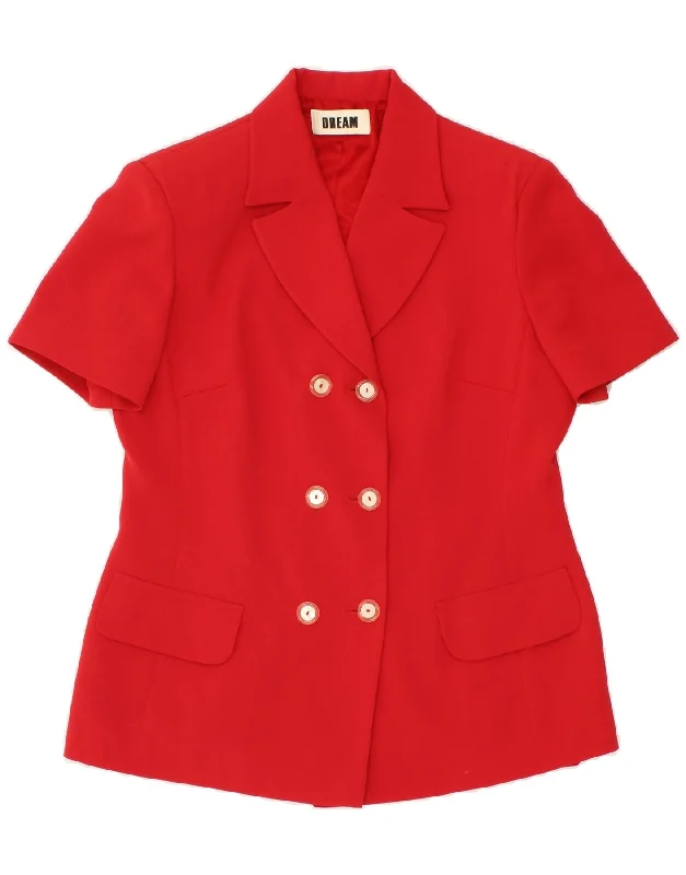 Unmissable Sale DREAM Womens Short Sleeve Double Breasted Blazer Jacket UK 12 Medium  Red