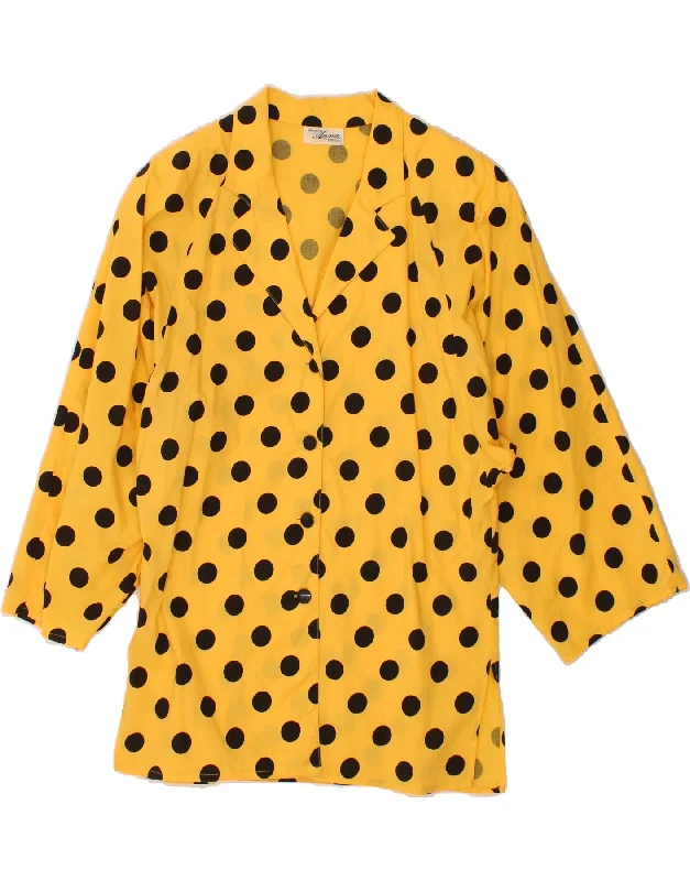 Bargain Alert VINTAGE Womens Longline 4 Button Blazer Jacket UK 14 Medium Yellow