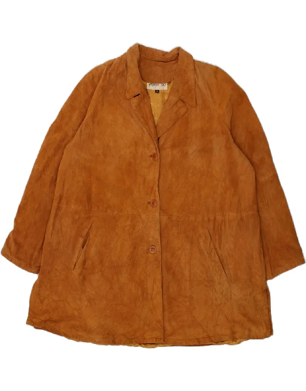 Weekend Savings Fiesta VINTAGE Womens Suede Coat IT 46 Large Brown