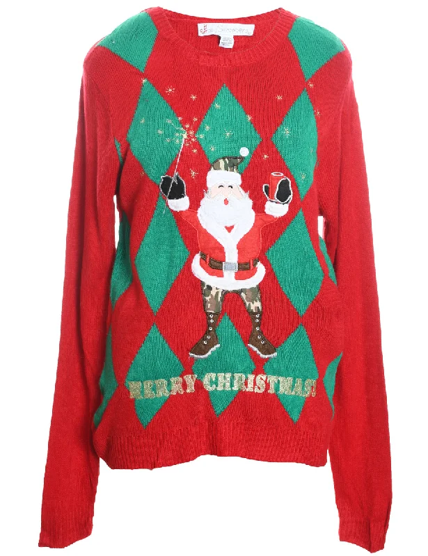 Great Bargain Santa Claus Christmas Jumper - M