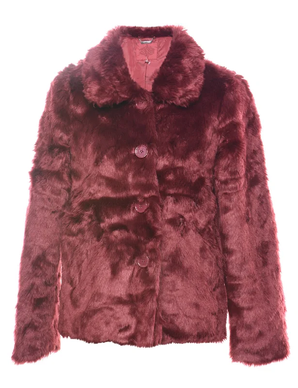 Massive Savings Single Breasted Y2K Faux Fur Coat - S