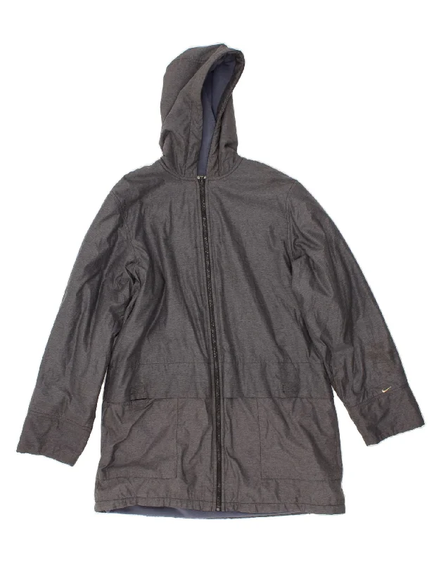 Savings Galore NIKE Womens Hooded Rain Jacket US 12/14 Large Grey Nylon