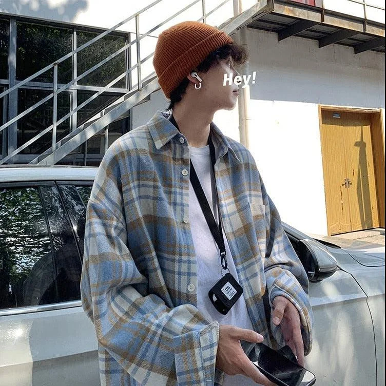 Early Bird Plaid Flannel Men Shirt